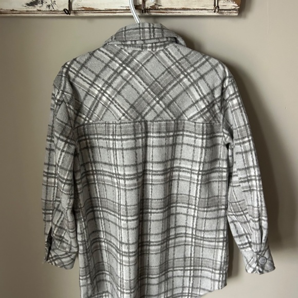 Women's Gentle Fawn Shacket w/Pockets Grey & White Plaid - Size Extra Small - Picture 2 of 3